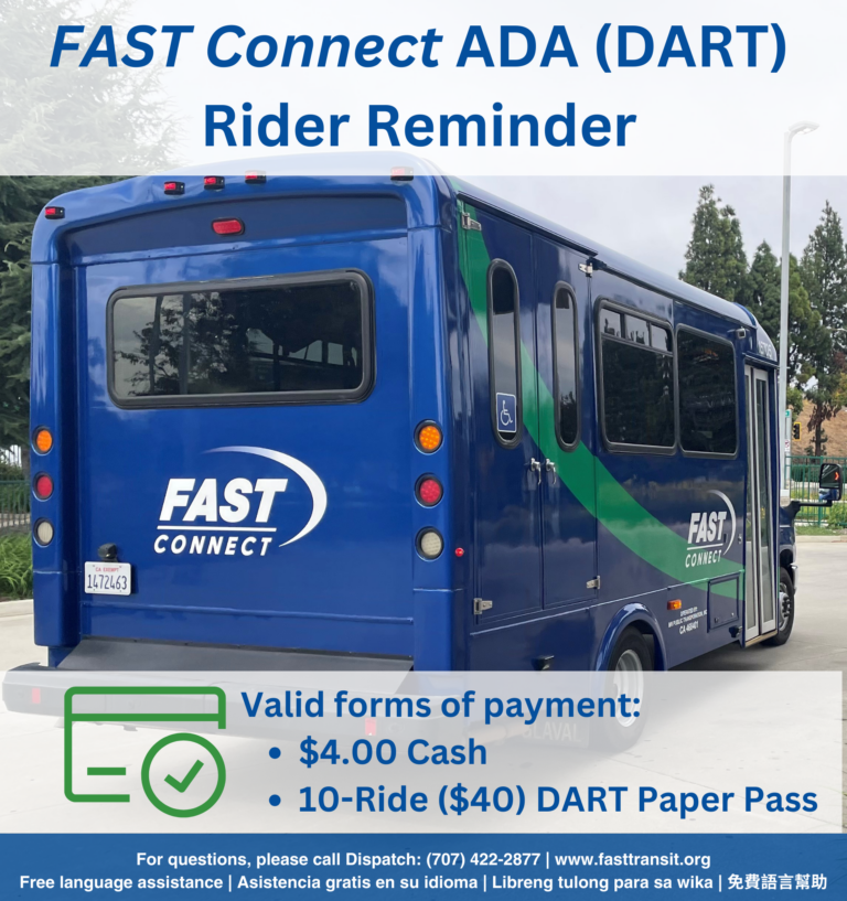 Attention: FAST Connect ADA (DART) Riders – FAST